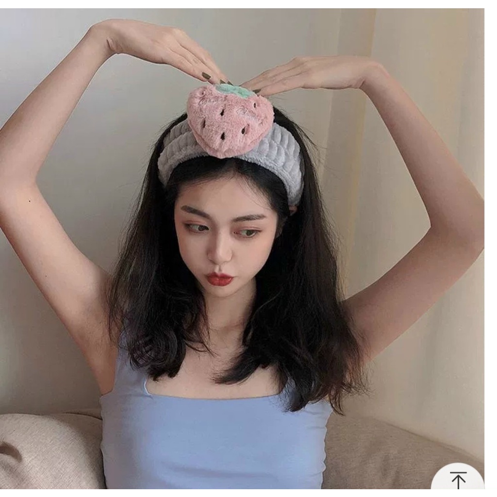 Băng đô quả dâu cute cho nữ - bé dùng được siêu mềm giá bán