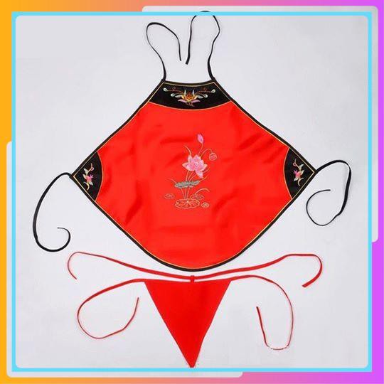 Áo Yếm Ngủ Nữ Thêu Hoa Gợi Cảm, Yếm Ngủ Thôn Nữ Chất Phi Lụa Phong Cách Cổ Trang Cosplay Sexy - Y600 | BigBuy360 - bigbuy360.vn