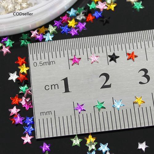 Hộp phụ kiện đính móng trang trí hình ngôi sao 12 màu sắc xinh xắn