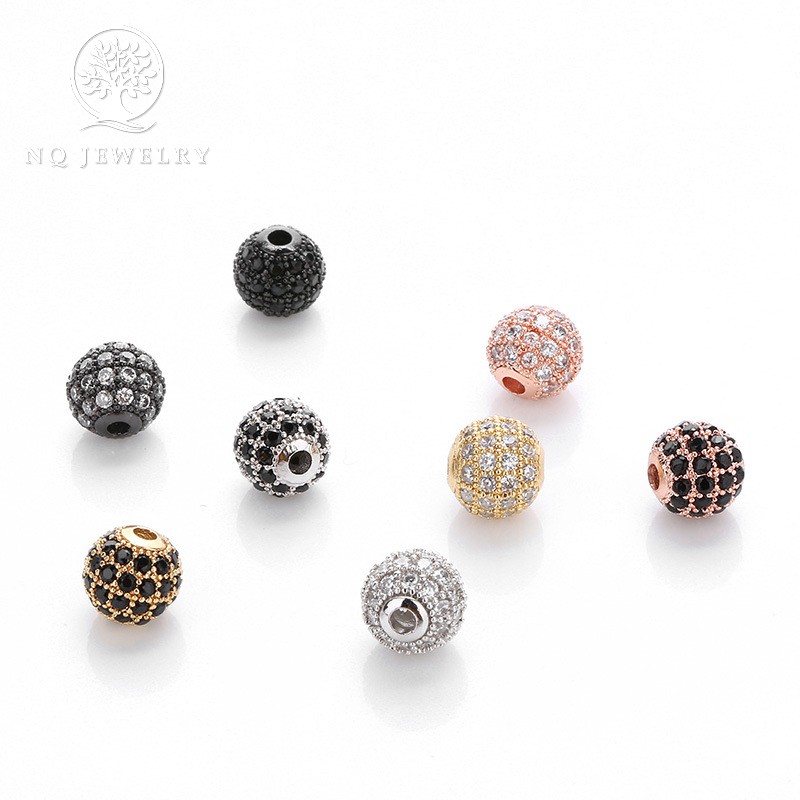 Charm xi hạt đính cườm đen - NQ Jewelry