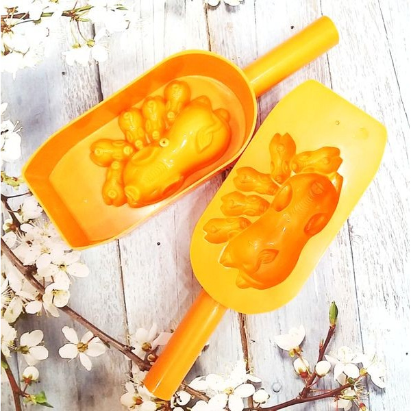 Combo 2 khuôn tạo hình bánh trung thu, rau câu, ấn xôi hình bầy heo cỡ trung - BX2761