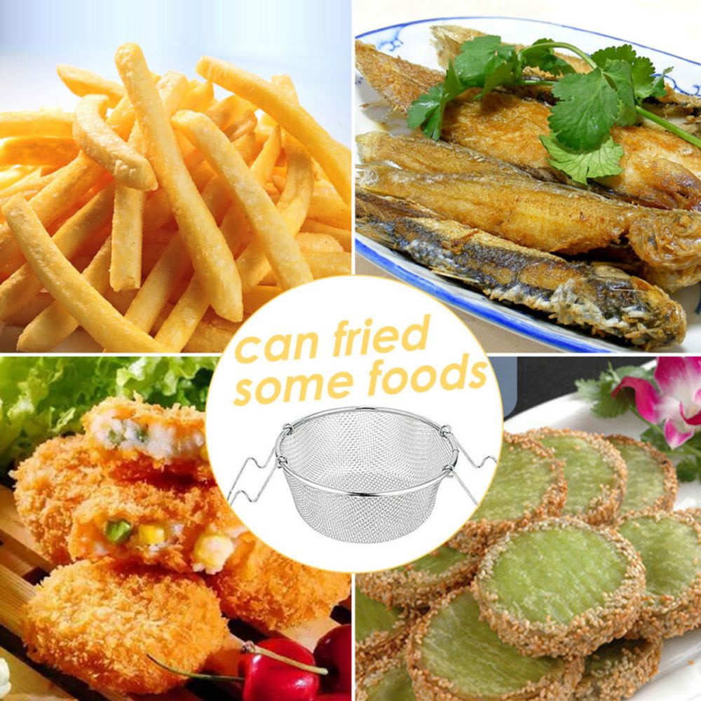 YIYU Rổ Chiên Khoai Tây Bằng Thép Không Gỉ Có Tay Cầm Nhiều Màu Tiện Dụng