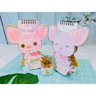 Lịch để bàn 2019 15cm*17cm mẫu heo dễ thương