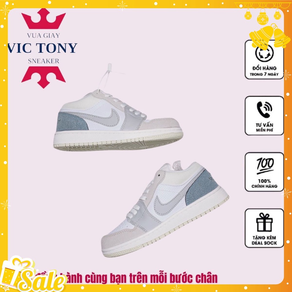 [BẢN TRUNG] Giày 𝐉𝐨𝐫𝐝𝐚𝐧 1 cổ thấp màu xám xanh nam nữ, Giày 𝐉𝐨𝐫𝐝𝐚𝐧 Paris low màu xám nhẹ dễ tối đồ bản đẹp