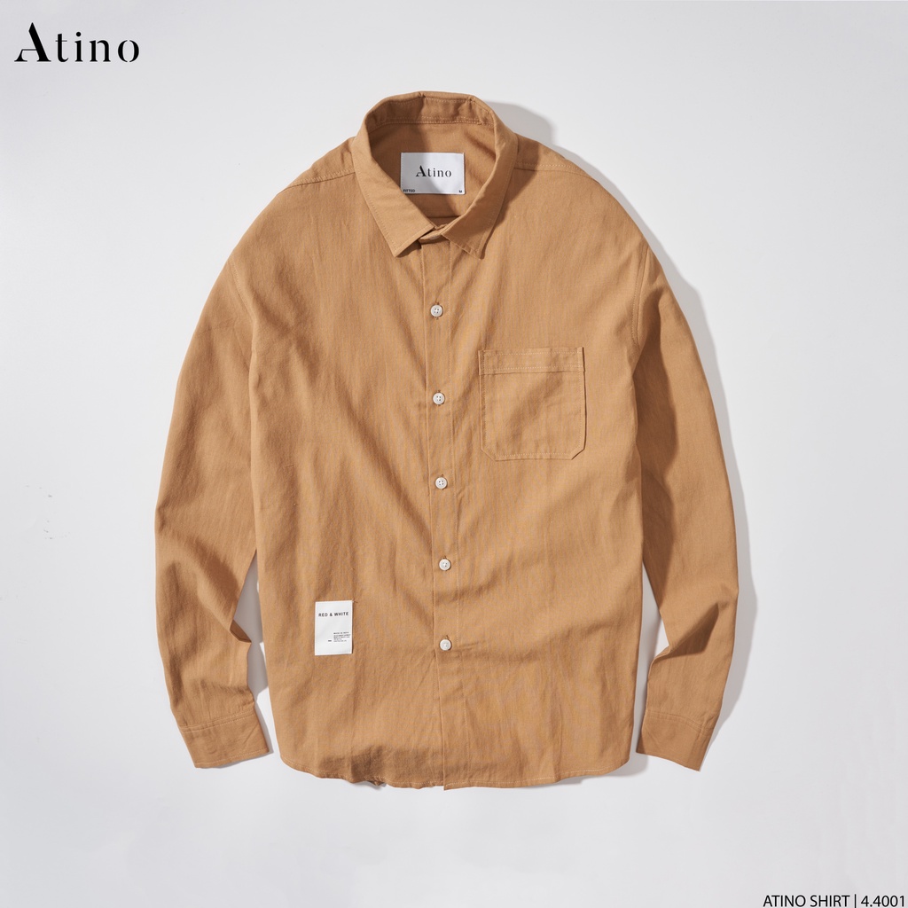 Áo Sơ Mi Dài Tay Nam Trơn ATINO Vải Cotton mềm mịn thoáng mát Form Regular SM4.4001