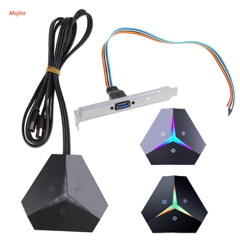 Công tắc điều khiển máy tính để bàn có đèn RGB tiện lợi