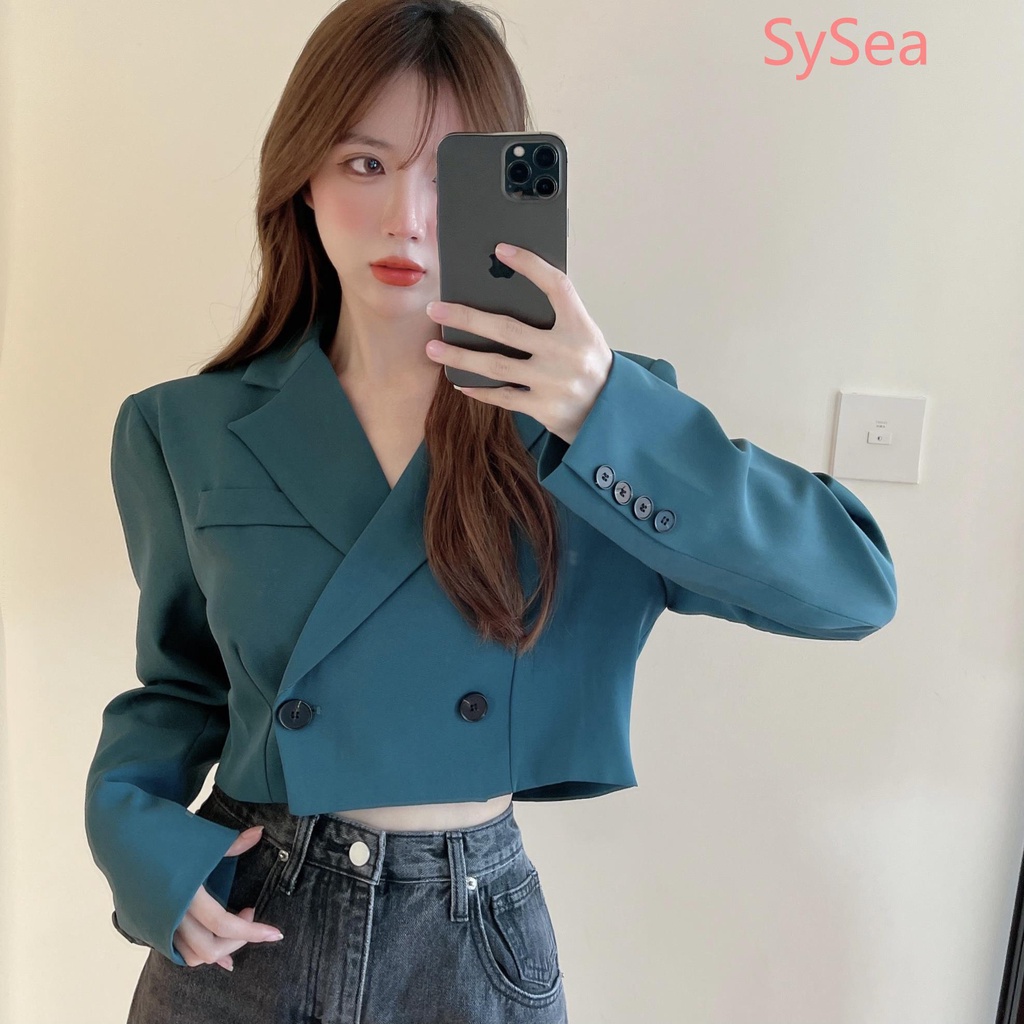 Áo Khoác Blazer Dáng Ngắn Thời Trang Mùa Thu Hàn Quốc Cho Nữ