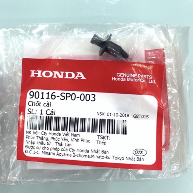 Chốt Cài Vít Nhựa Bấm 6mm Chính Hãng Honda