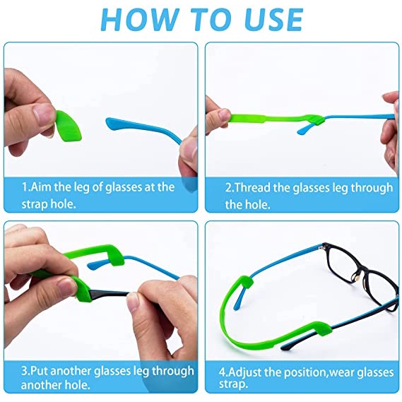 Dây Đeo Mắt Kính Bằng Silicone Co Giãn Cao Cấp Chống Trượt Cố Định Cho Trẻ Em &amp; Người Lớn / Kính Râm Thể Thao Đọc Sách / Mắt Kính