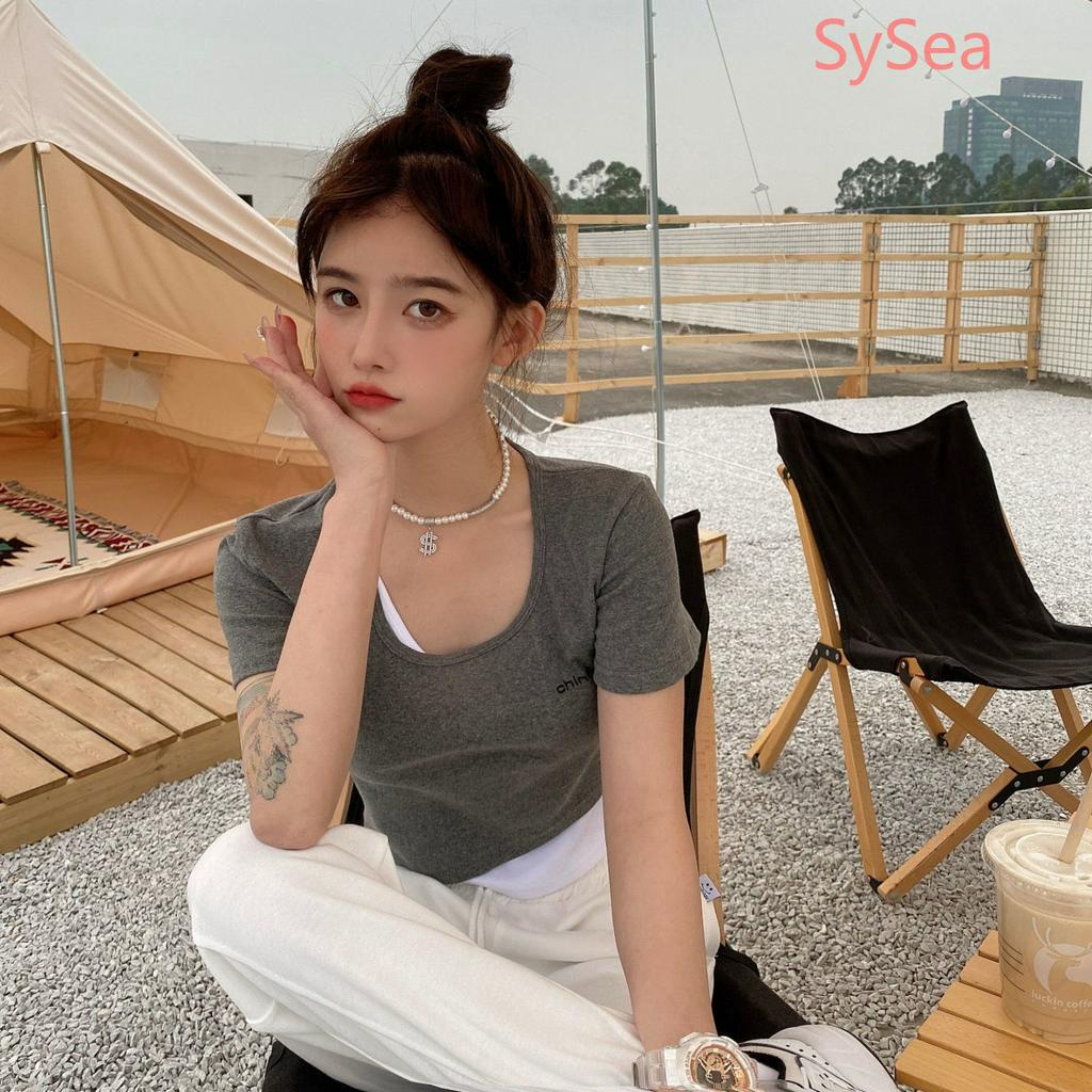 Áo Croptop Tay Ngắn Dáng Ôm Thời Trang Mùa Hè Cho Nữ