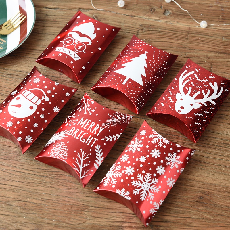 Set 4 Hộp Quà Giáng Sinh Hình Gối Mới