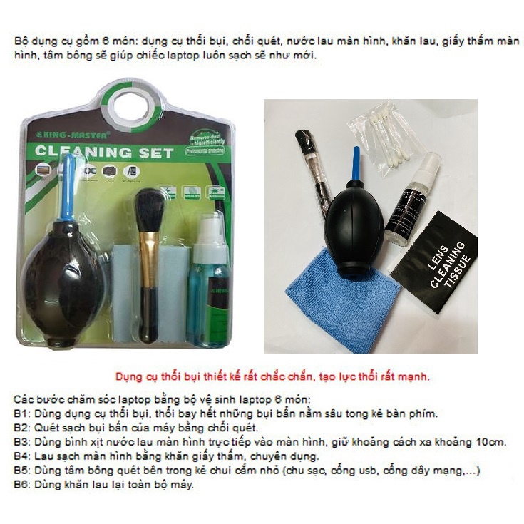 Bộ Vệ Sinh Máy tính PC Laptop Chuyên Dụng 6 Món