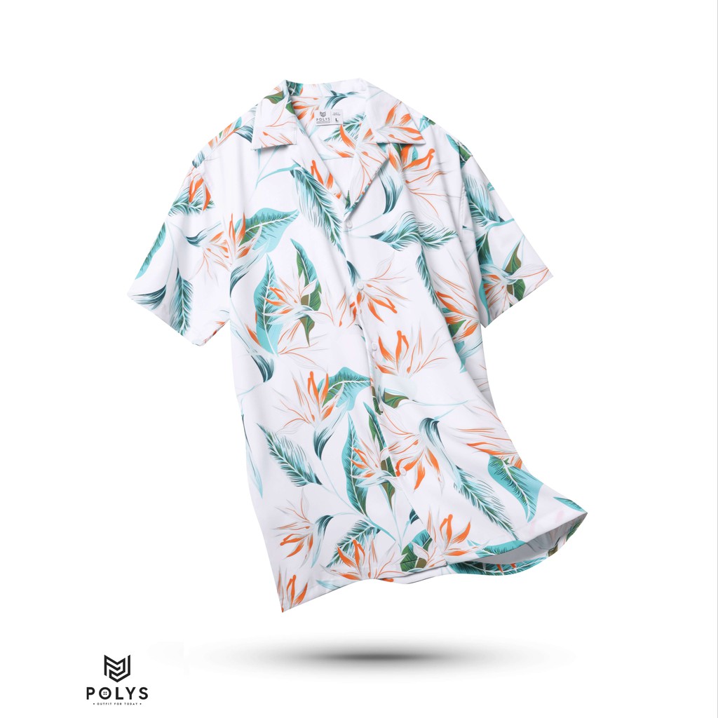 Áo Sơ Mi Nam Tay Ngắn Họa Tiết WHITE ORCHID - POLYS | Form Suông, Lụa Mịn, Ít Nhăn, Co Giãn, Không Gò Bó Hầm Bí | BigBuy360 - bigbuy360.vn