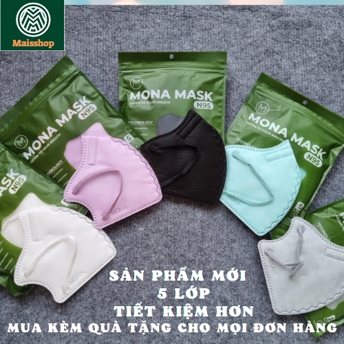 Combo 5 chiếc khẩu trang Mona N95 5 lớp