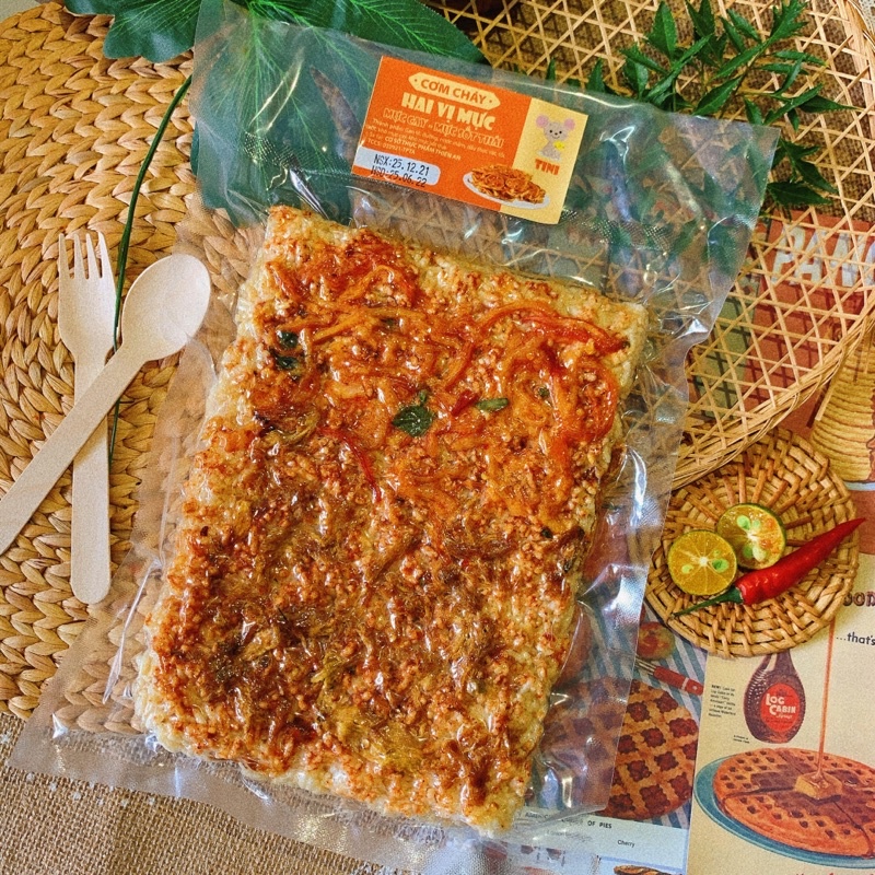 CƠM CHÁY MIX 2 VỊ MỰC CAY &amp; TOMYUM THƯỢNG HẠNG- GÓI HÚT CHÂN KHÔNG 250GR-SIÊU RẺ