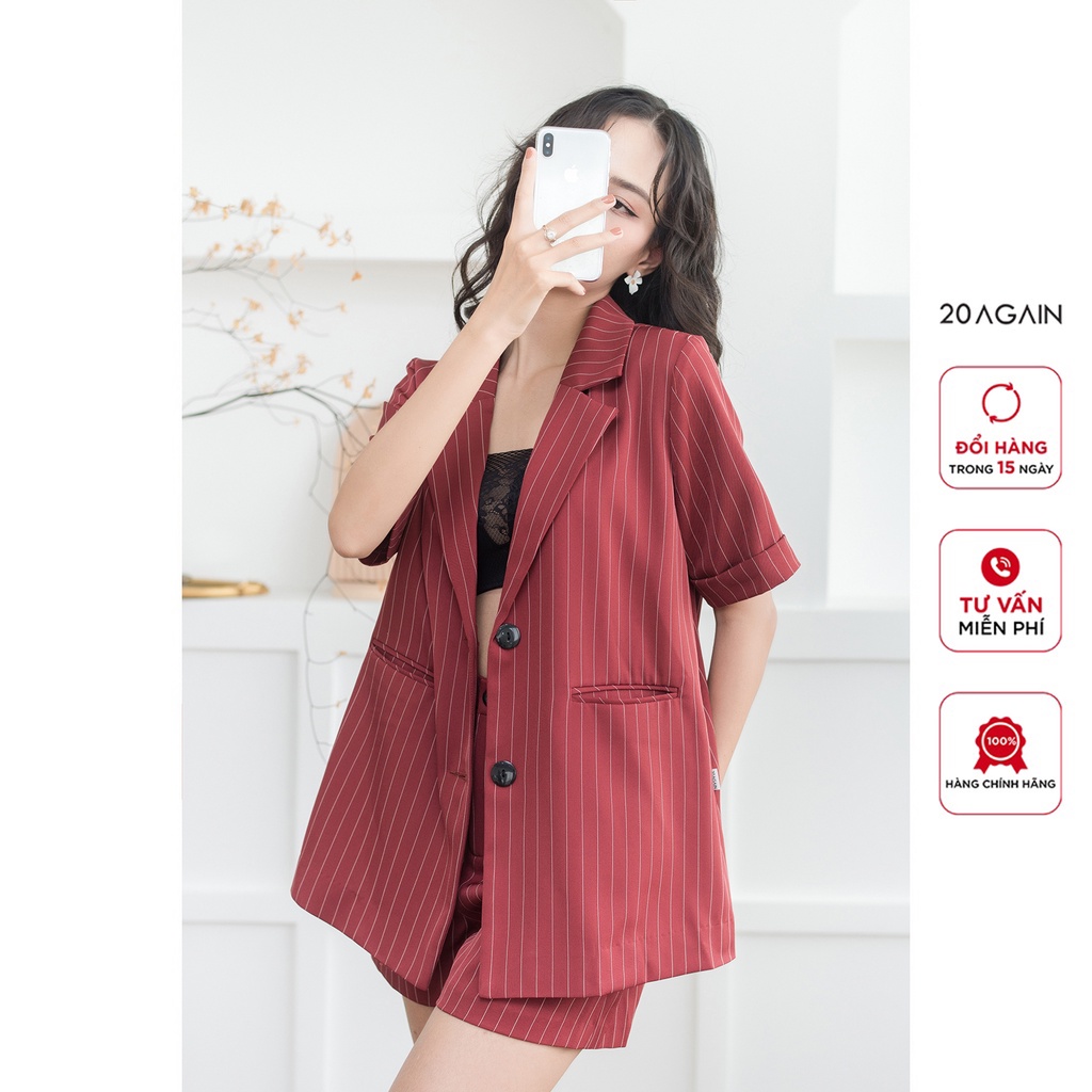 Áo blazer cổ bẻ ve 20Again, thiết kế độc đáo, sành điệu ABA2420 | BigBuy360 - bigbuy360.vn