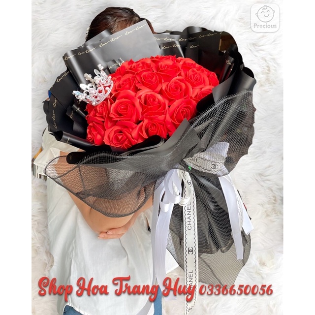 BÓ 30 BÔNG HOA SÁP ĐỎ