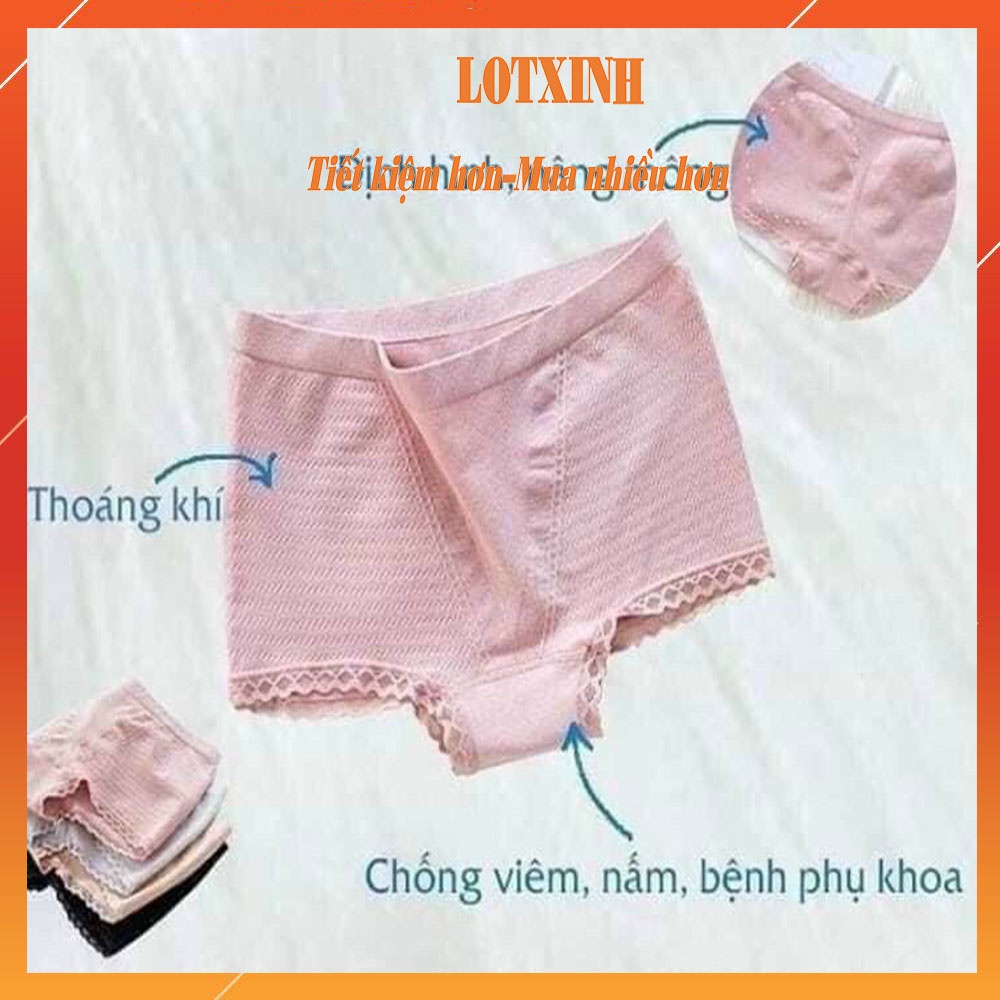 Quần Lót Nữ Gân Tăm Cotton Kháng Khuẩn Mềm Mịn Chống Viêm Dạng Đùi Cao Cấp Xuất Nhật VAYNU01