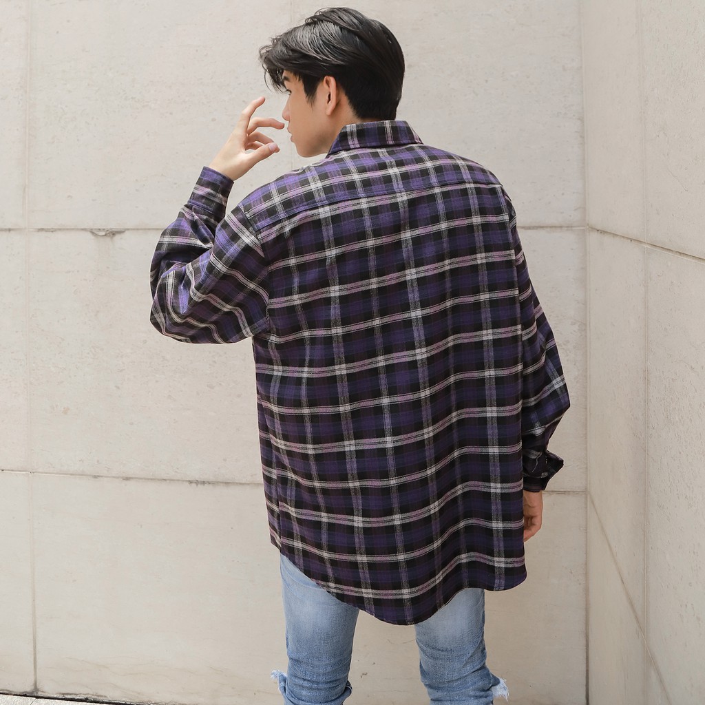 Áo Sơ Mi Flannel Three Hundred Màu Tím | BigBuy360 - bigbuy360.vn