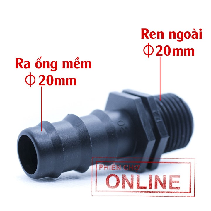 KHỞI THỦY REN NGOÀI 20MM – NỐI ỐNG PVC VỚI ỐNG mềm 20mm