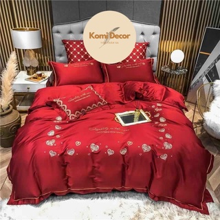 Bộ chăn ga gối lụa pháp komi decor - nhập khẩu - ga bộ cưới - hot trends 2022!!!