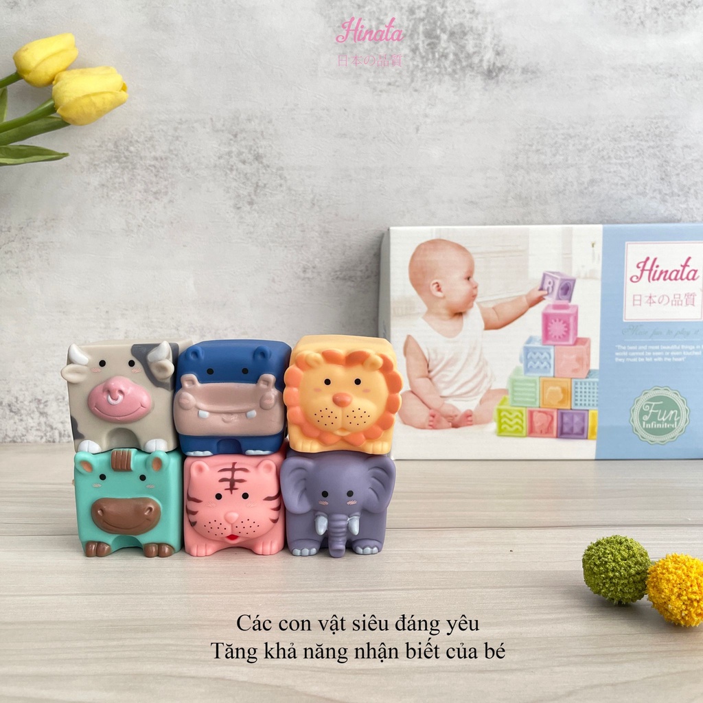 Bộ đồ chơi khối lắp ráp âm nhạc dành cho béHINATA - Chạm nổi 3D những họa tiết dễ thương BDC33