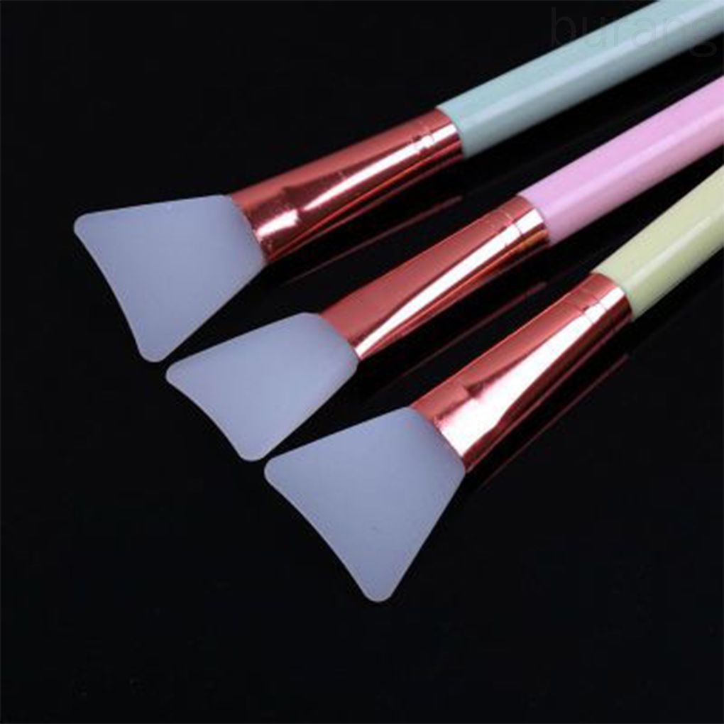 Cọ đắp mặt nạ bằng silicon cán gỗ dài an toàn tiện dụng DIY