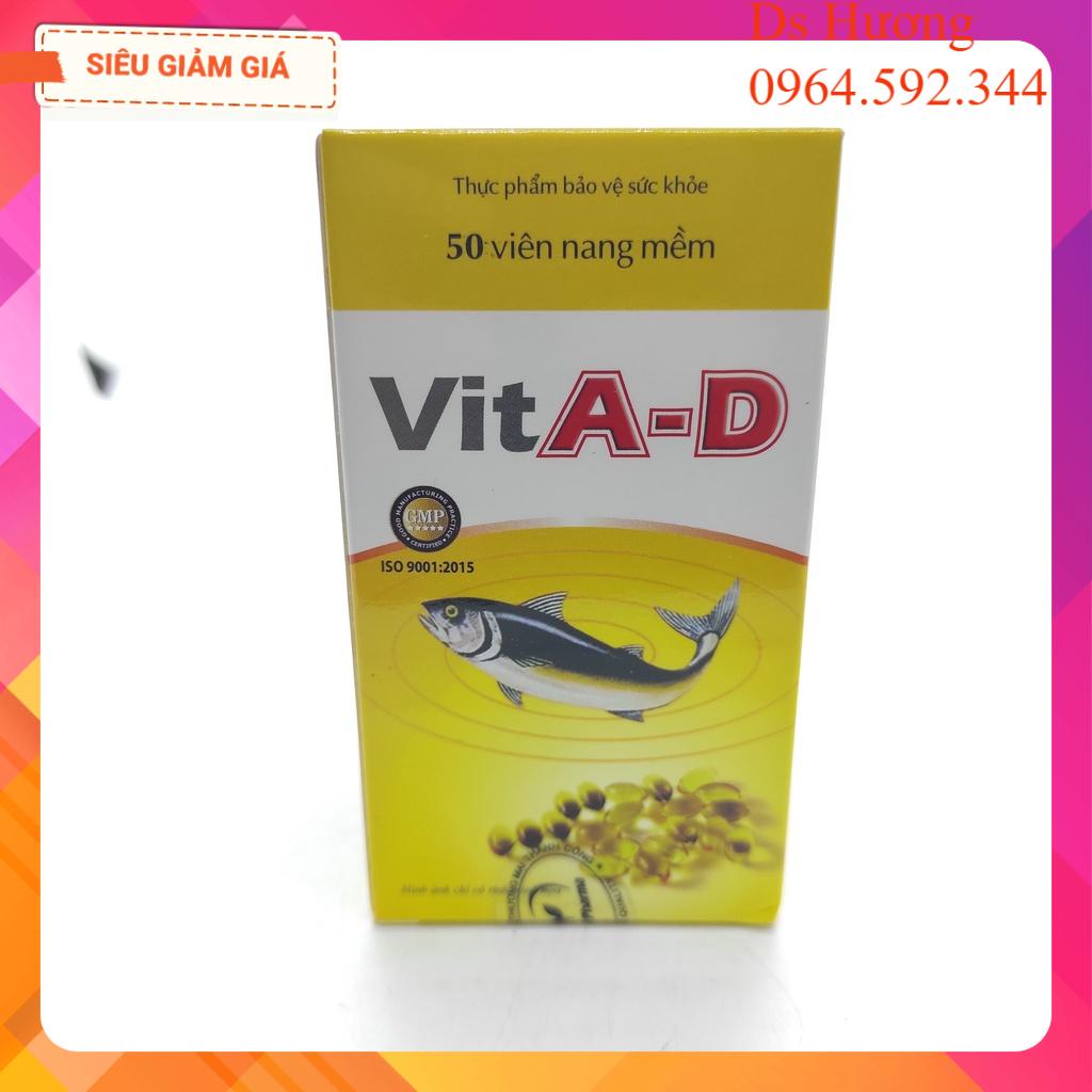 VitA-D Bổ Sung Vitamin A, D3 - Người Khô Mắt, Quáng Gà, Mờ Mắt Hộp 50 viên nang mềm