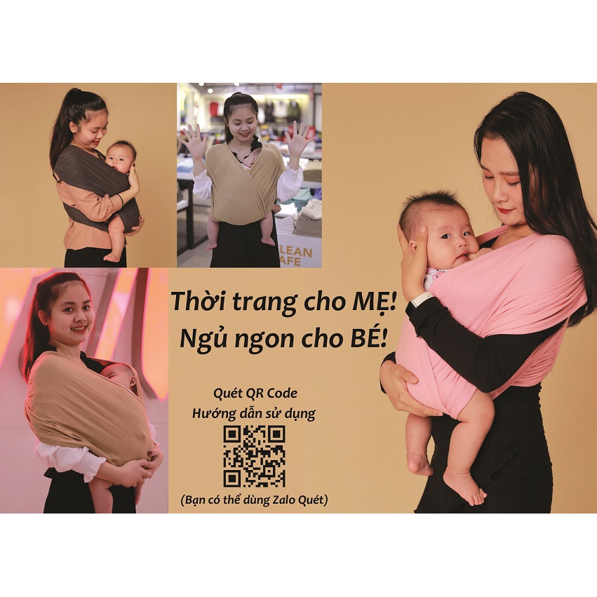 Màu Tim Hoa Cà - [SIÊU Free Ship]  Địu vải trẻ em sling 2Em.vn nhiều hạng