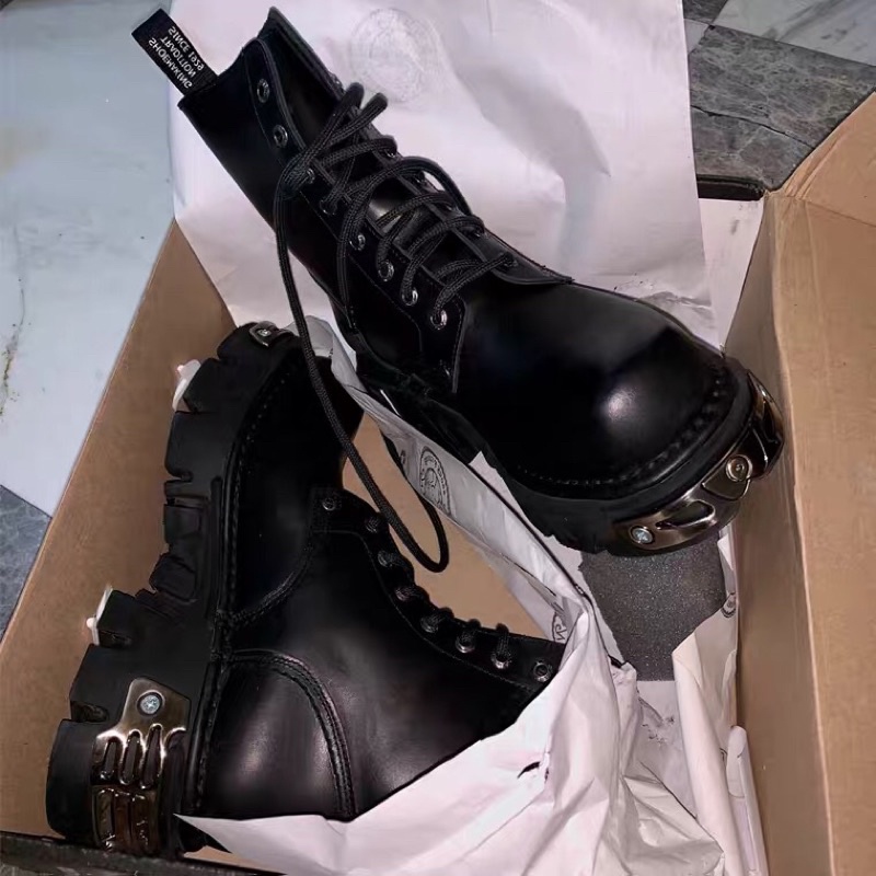 (size nam)Giày da cao cổ đế ghim size nam to, boots đế thô, đế đóng sắt siêu khủng new rock (hàng order không có sẵn) | BigBuy360 - bigbuy360.vn