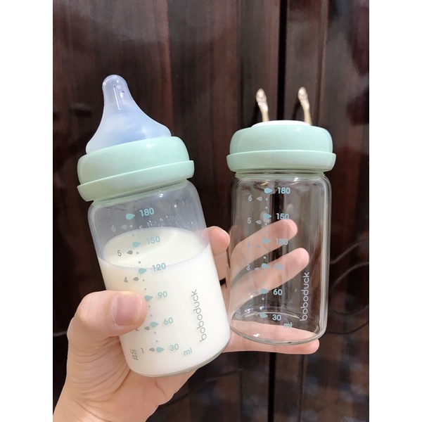 Bình trữ sữa BOBODUCK, PHANPY thủy tinh 180ml