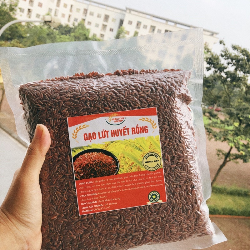 1KG GẠO LỨT HUYẾT RỒNG HỮU CƠ CAO CẤP(HÚT CHÂN KHÔNG)