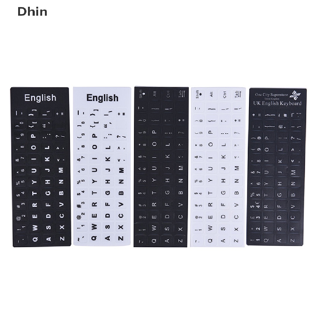 Miếng Dán Thay Thế Bàn Phím Chữ Tiếng Anh Màu Trắng Đen Dành Cho Bất Kỳ Máy Tính PC Laptop