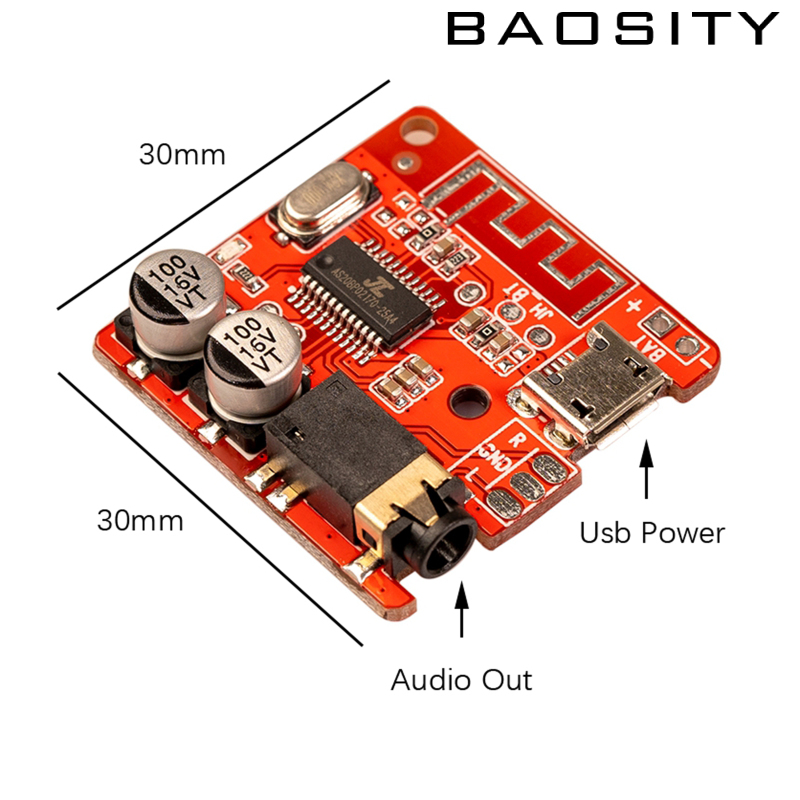 [BAOSITY]Bluetooth Receiver Board Decoder Board Music Module SNR 90dB THD+N -70dB red