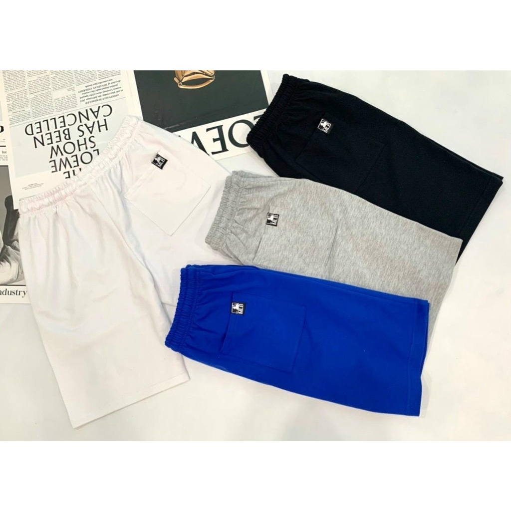 Quần Short Form Nam Trơn In Logo Đen/Trắng/Xanh/Xám Chất Nỉ Da Cá Thấm Hút Mồ Hôi Dn.Storevnxk