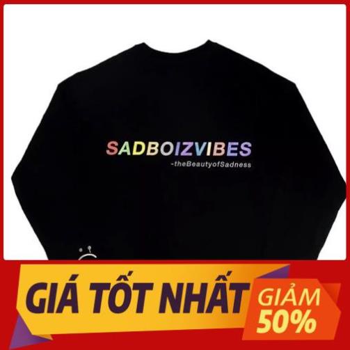 Áo thun tay dài SADBOIZ SADBOIZVIBES ( Sắc Màu mẫu In) unisex cotton dày mịn hai màu đen trắng SIÊU RẺ ⚡