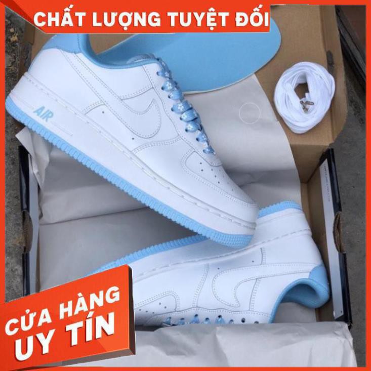 Giày thể thao sneaker Af1 trắng xanh blue thấp cổ hàng 1:1 full size nam nữ Hà Nội