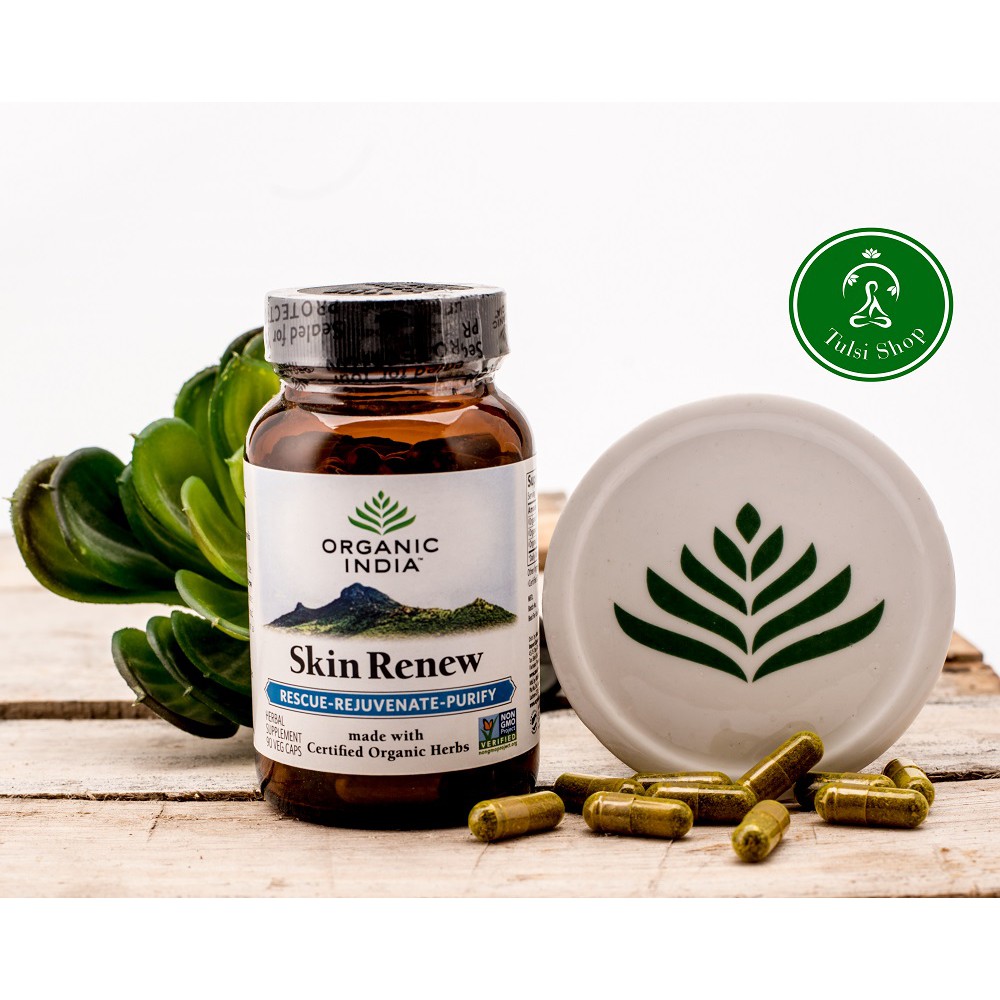 Viên uống Skin Renew hỗ trợ phục hồi - trẻ hóa làn da Organic India 90 viên | BigBuy360 - bigbuy360.vn