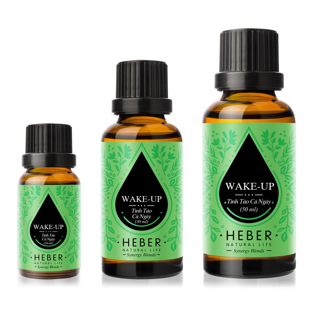 Tinh Dầu Tỉnh Táo Cả Ngày Wake-Up Blend Heber Natural Life, Cao Cấp Nhập Khẩu, Thiên Nhiên Nguyên Chất, 10ml/30ml/50ml