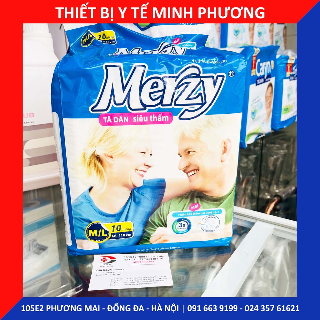 [CHÍNH HÃNG] Bỉm - Tã dán siêu thấm MERZY size M/L 10 miếng