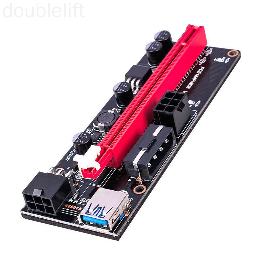 PCI-E Riser Board 1X to 16X GPU Extender Riser Card PCI-E USB 3.0 GPU Adapter with 6pin Interface doublelift store