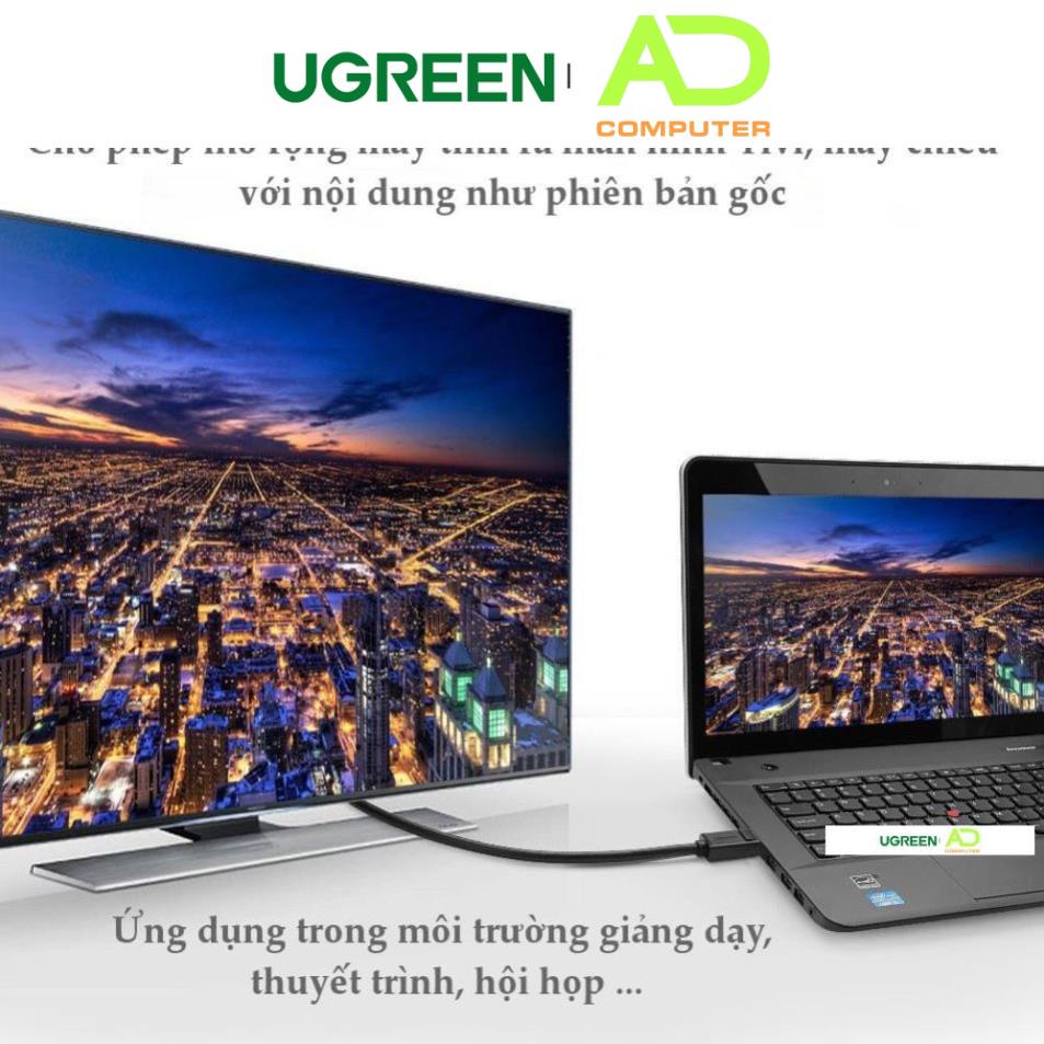 Dây cáp DisplayPort sang HDMI hỗ trợ phân giải 1920x1200 UGREEN DP101 - Hàng phân phối chính hãng - Bảo hành 18 tháng