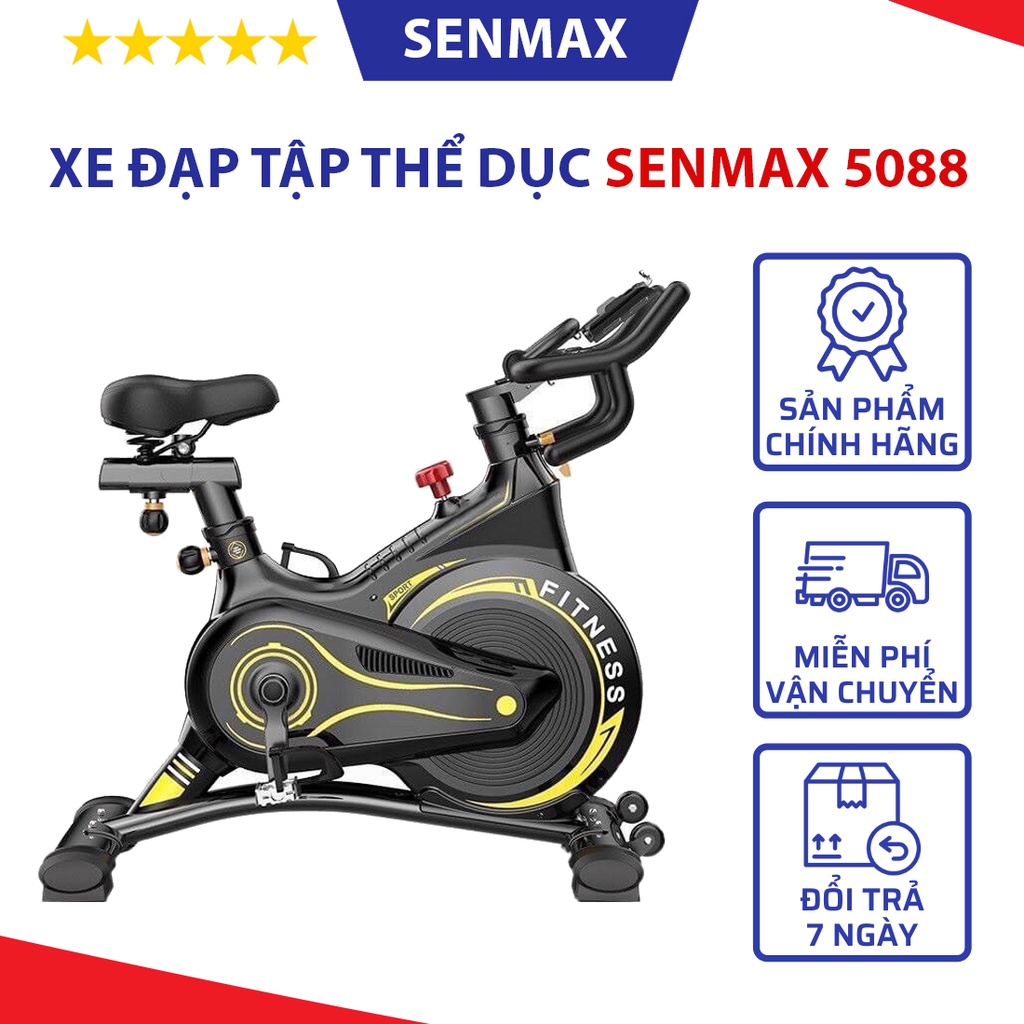 Xe đạp tập thể dục tại nhà Senmax 5088 mã mới sang trọng hiện đại, khung sườn thép không gỉ - Bảo hành 12 tháng