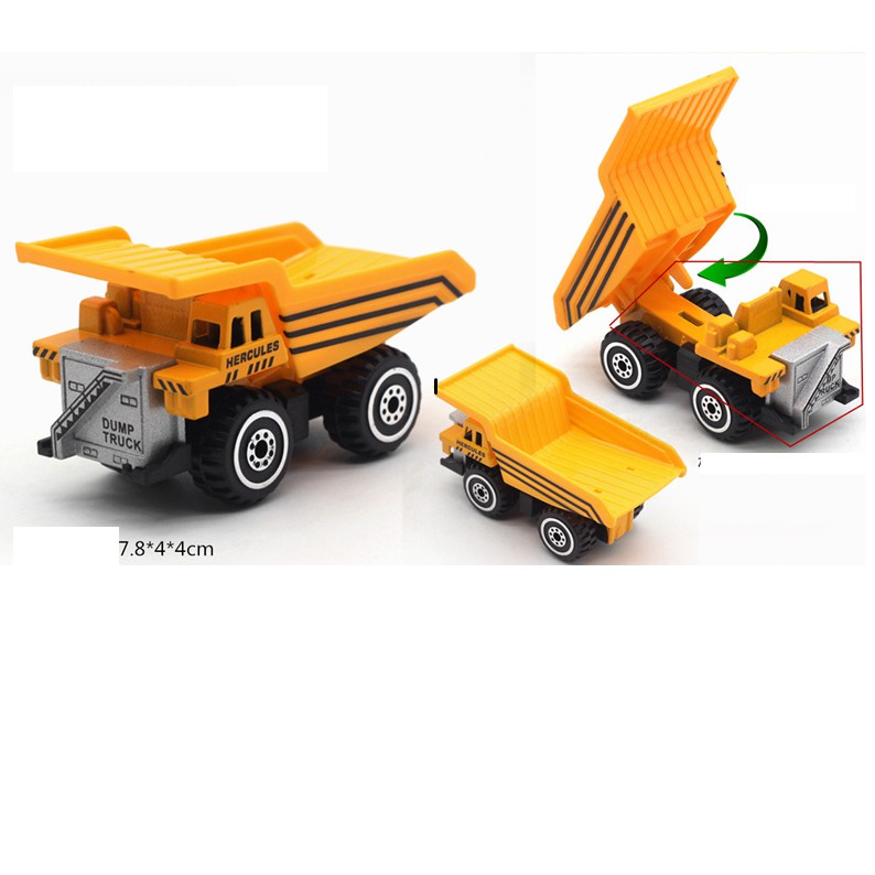 Bộ mô hình xe công trình tỉ lệ 1:64 gồm 6 chiếc khác nhau đồ chơi trẻ em