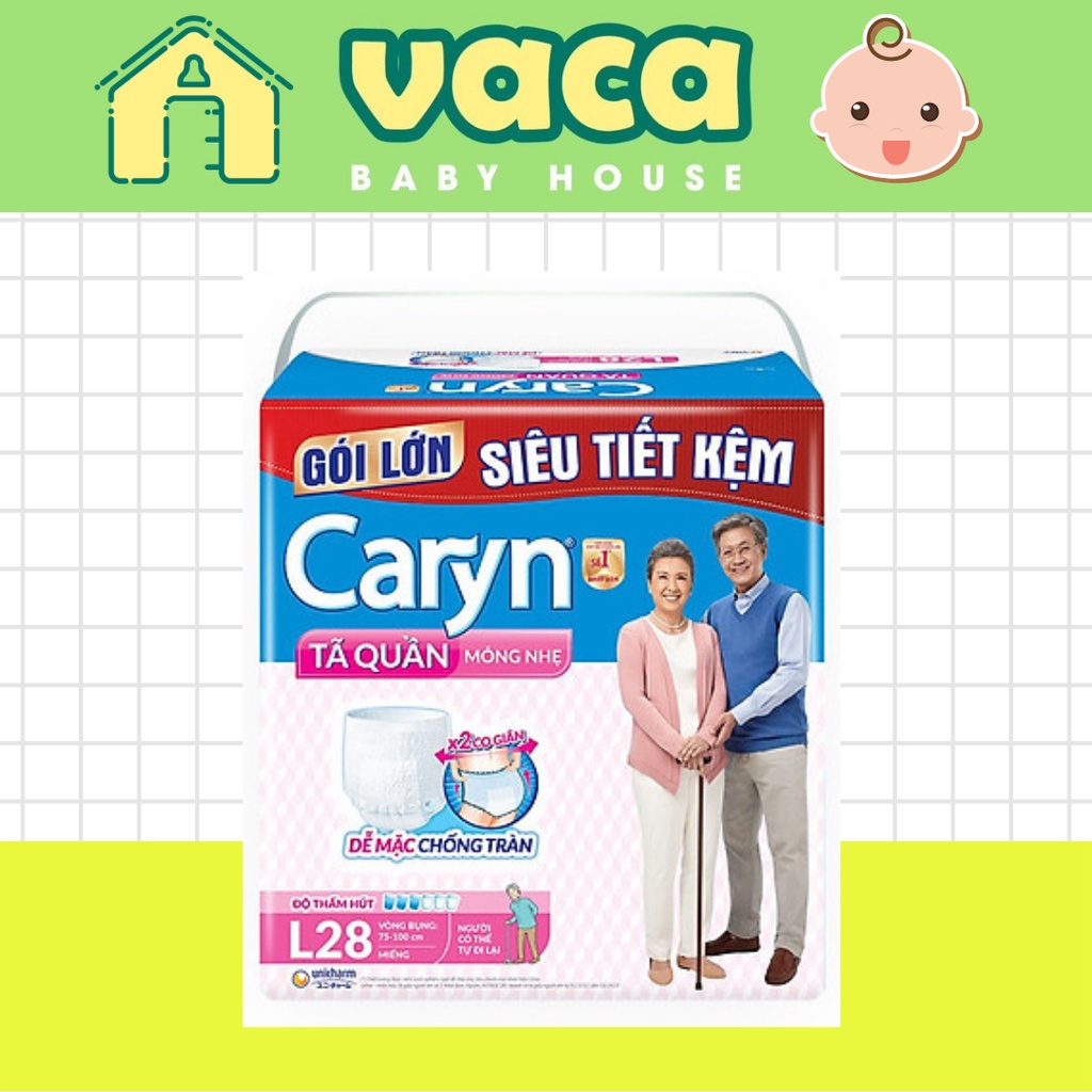 (HCM-NOWSHIP) Tã quần Caryn size L gói 28 miếng siêu tiết kiệm