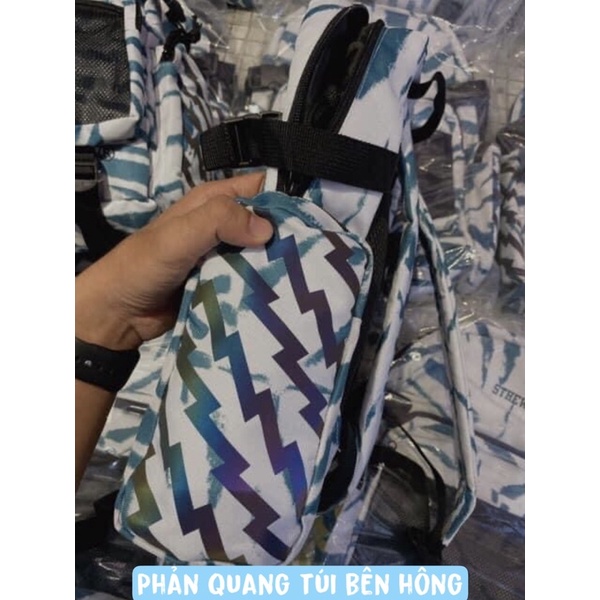 Balo 5Theway Blue Tie Dye Backpack 2810 Clothes Shop Balo Đi Học 5Theway Xanh Loang Phản Quang Ulzzang Unisex