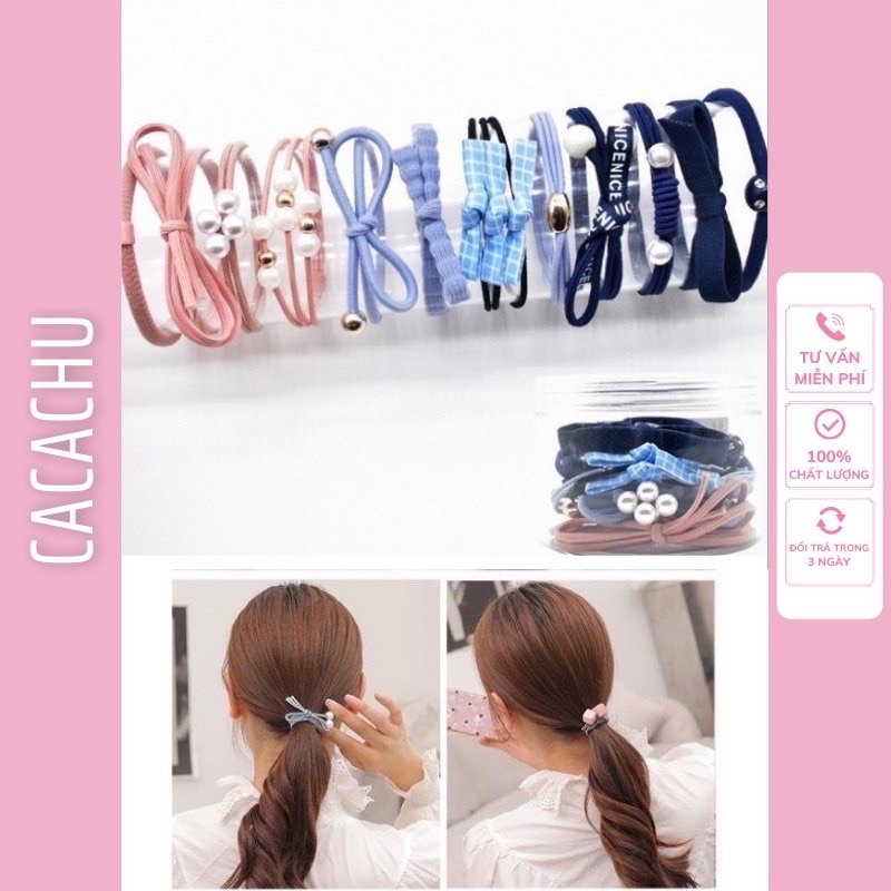 [CÒN ÍT XẢ KHO] Set 12 dây cột tóc cho mẹ và bé siêu cute