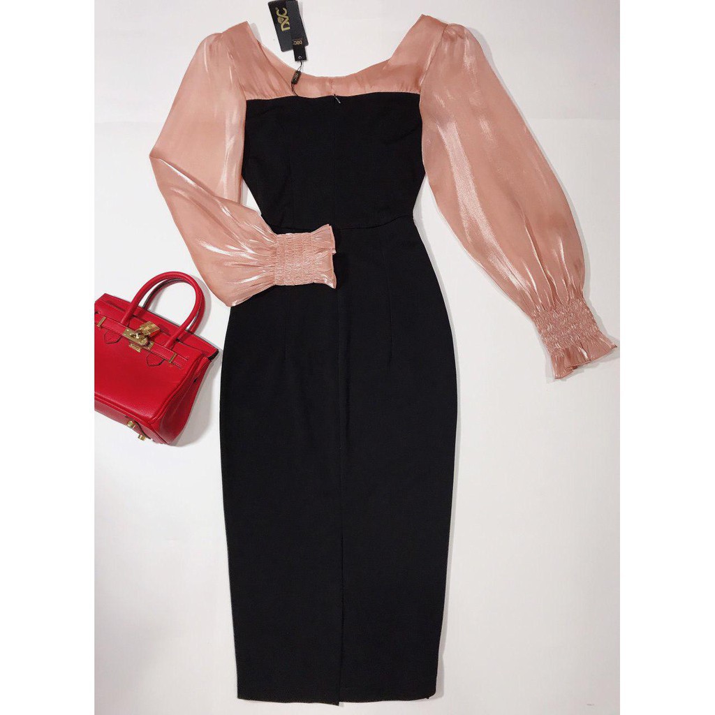 [ xả kho ] MiD Đầm đen dáng ôm dạ hội tay dài V1217 Mie Design kèm ảnh thật