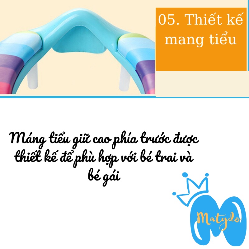 Bệ thu nhỏ bồn cầu có tay cầm cho bé tiện dụng bệ ngồi toilet vệ sinh cho bé từ 1 đến 6 tuổi