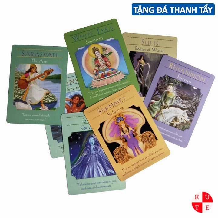 Bộ Bài Goddess Guidance Oracle 44 Lá Bài Tặng File Tiếng Anh VàĐá Thanh Tẩy C177